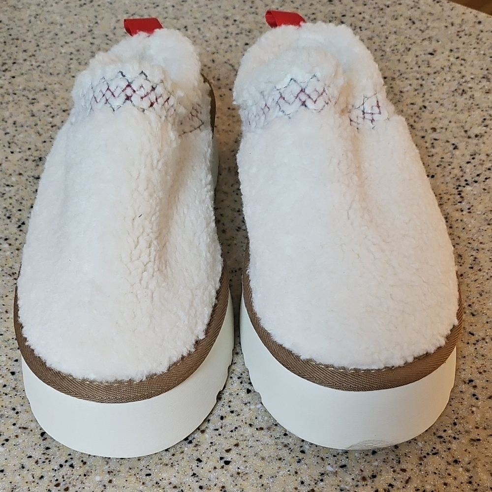 White Fleece Moccasin Clogs